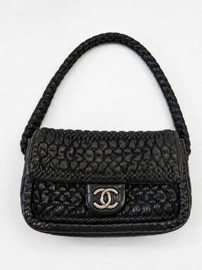 Authentic Chanel Small Ruffled Black Bag